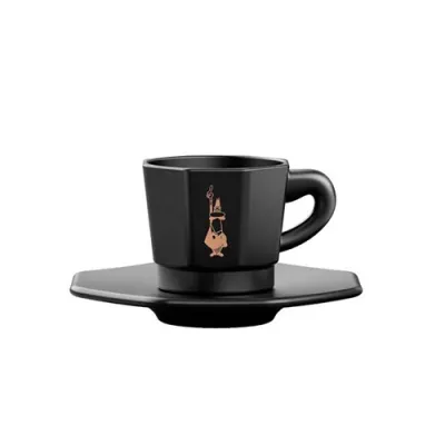 Комплект 4 бр. чаши BIALETTI 8-Faces - 75 мл. черни 