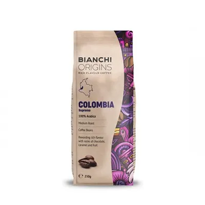 Bianchi ORIGINS COLOMBIA – кафе на зърна 250 г