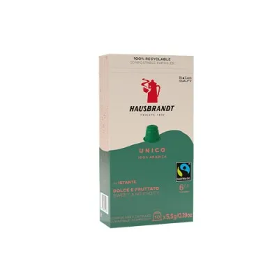 HAUSBRANDT UNICO 100% Arabica - 10 капсули, съвместими с Nespresso 